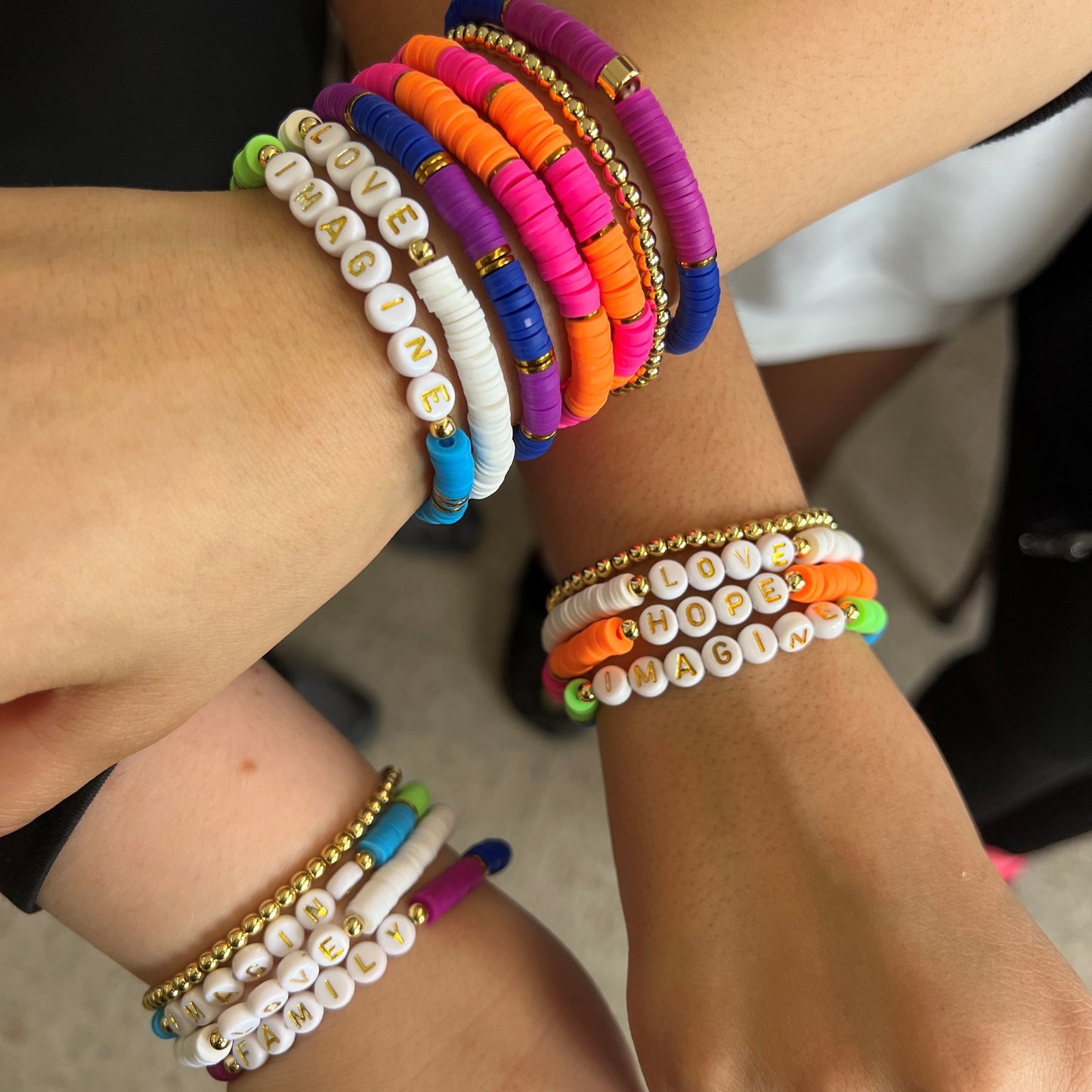 Custom Word Bracelet - Heishi Bead Bracelet