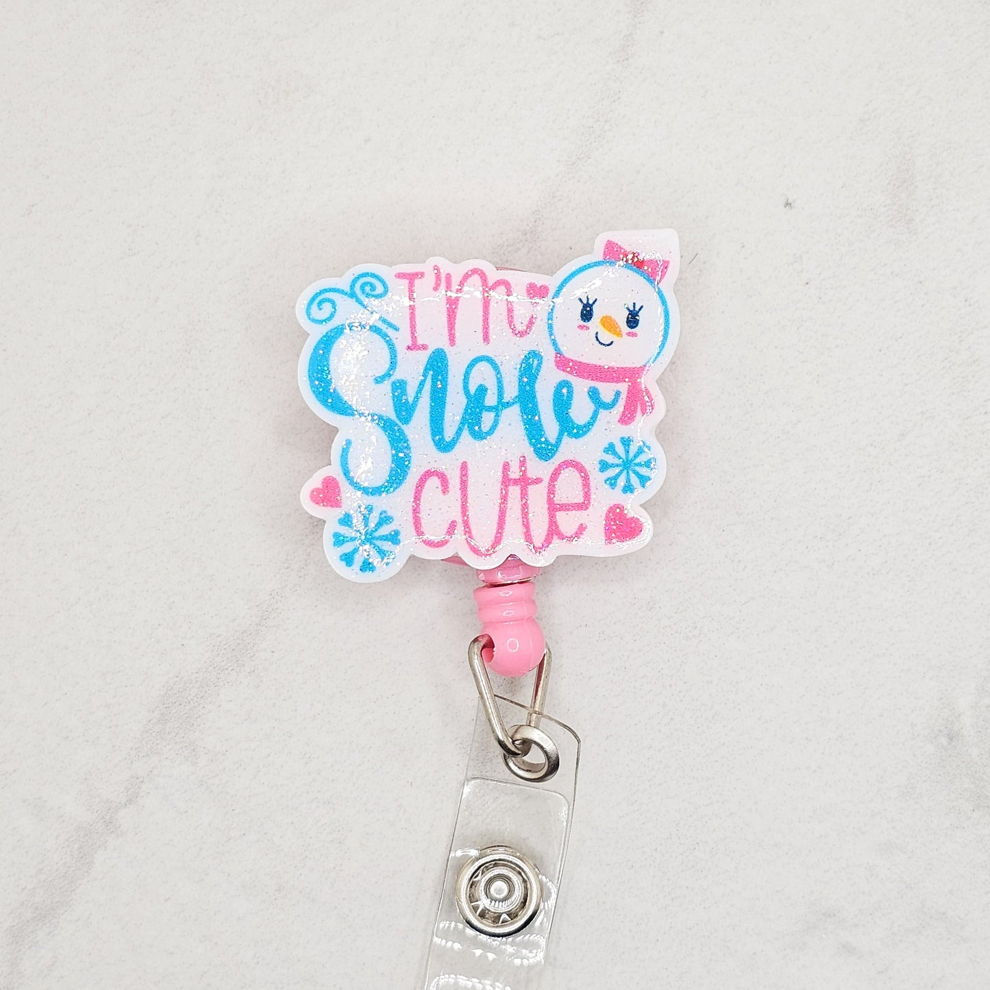 I'm snow cute holiday badge reel | cute retractable badge reels for nurses | Braceliss