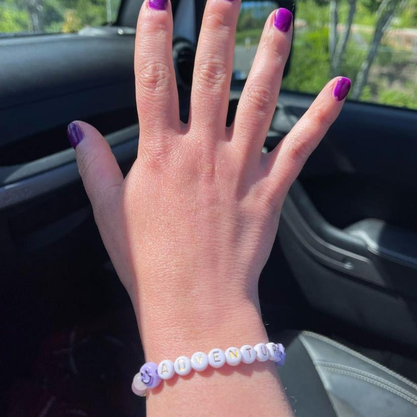 Custom Word Gemstone Bracelet - Beaded Stretch Bracelet - Braceliss