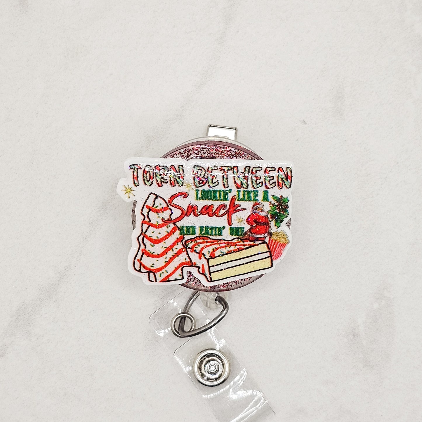 Lookin Like A Snack Holiday Badge Reel | Funny Badge Reels for Nurses | Braceliss