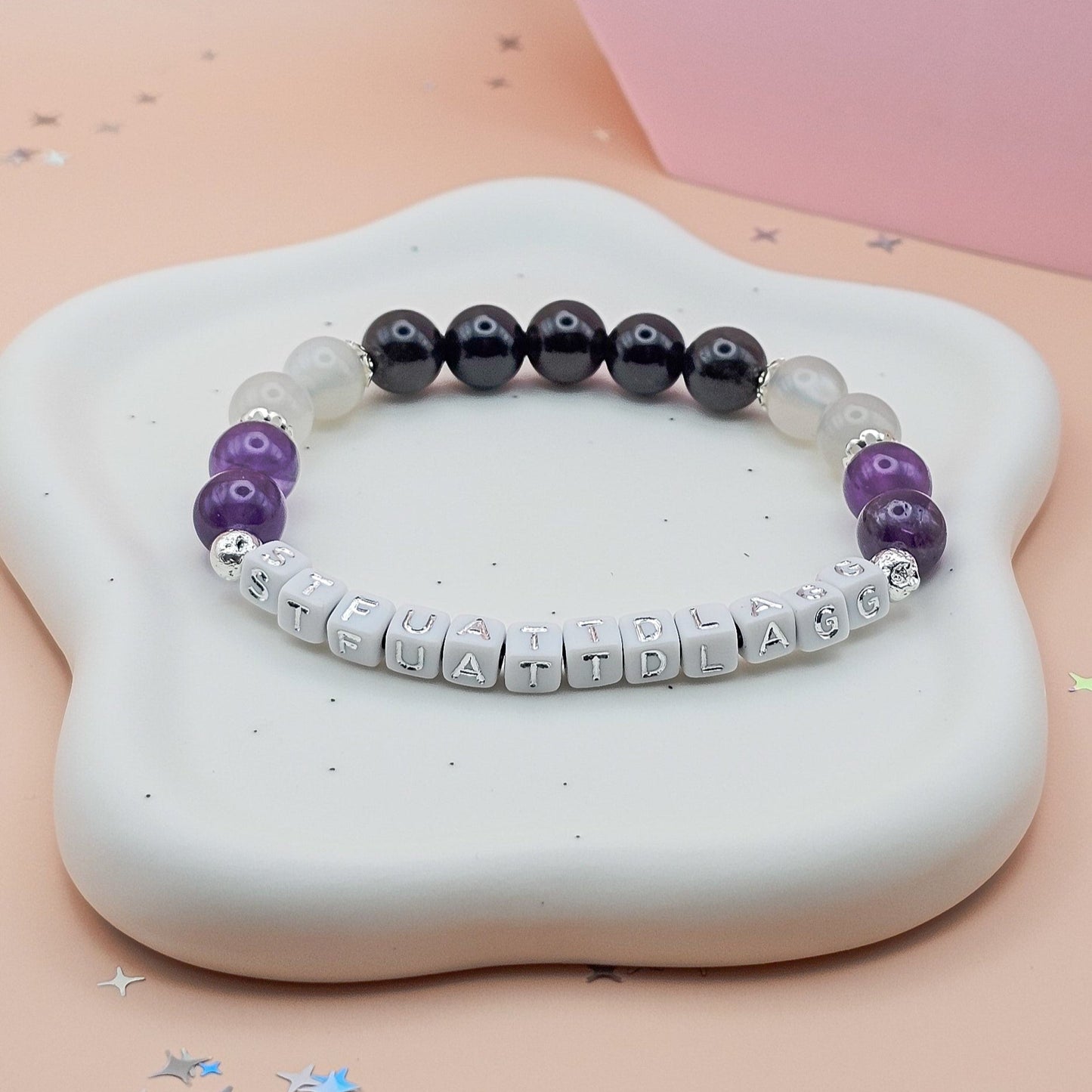 STFUATTDLAGG Gemstone Bracelet – Amethyst, Obsidian & Moonstone