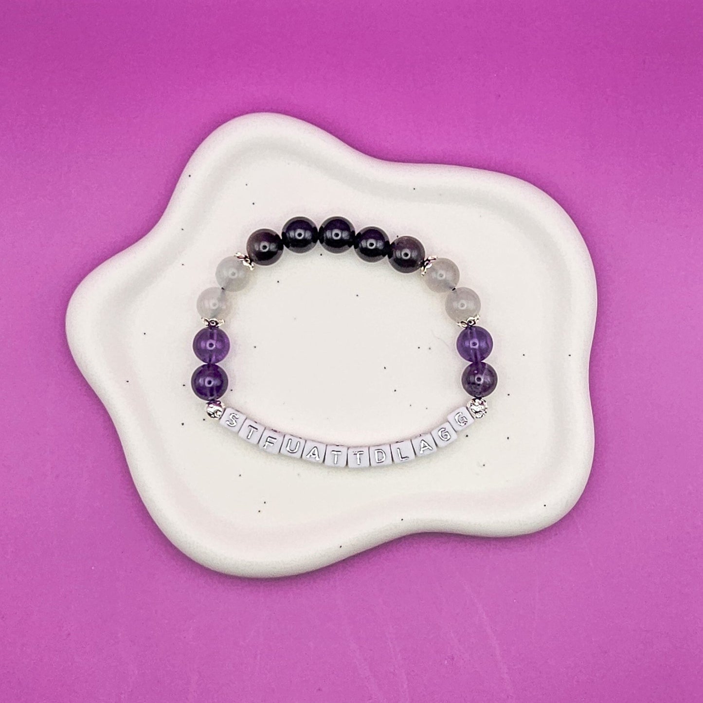 STFUATTDLAGG Gemstone Bracelet – Amethyst, Obsidian & Moonstone