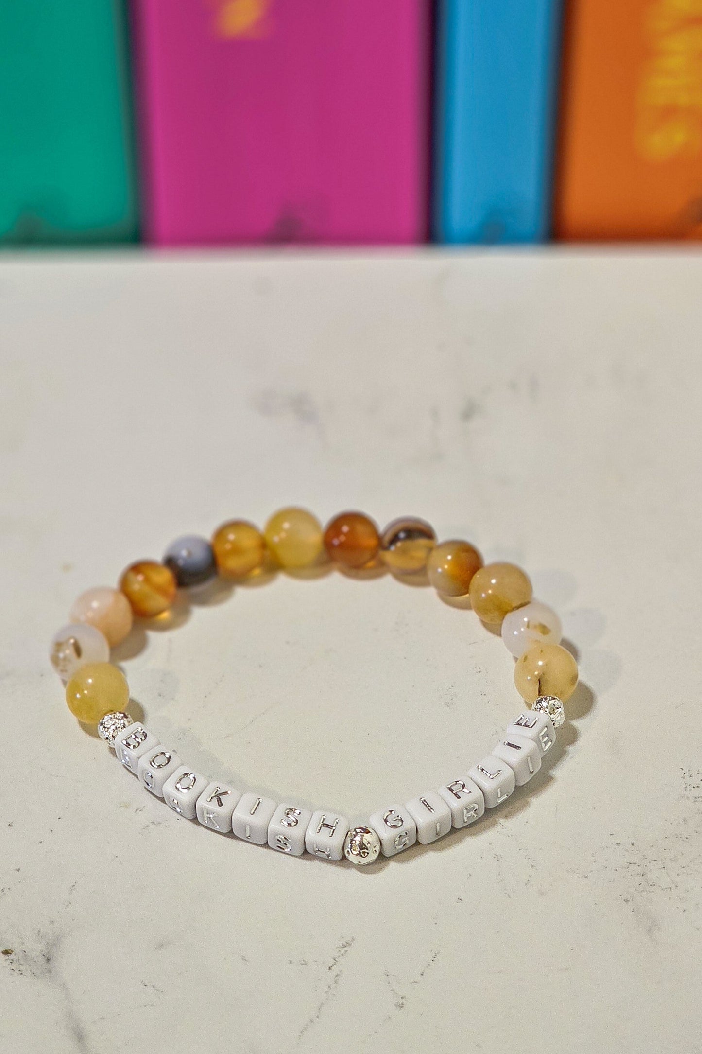 Bookish Girlie Gemstone Bracelet – Topaz, Flower Agate & Flower Quartz