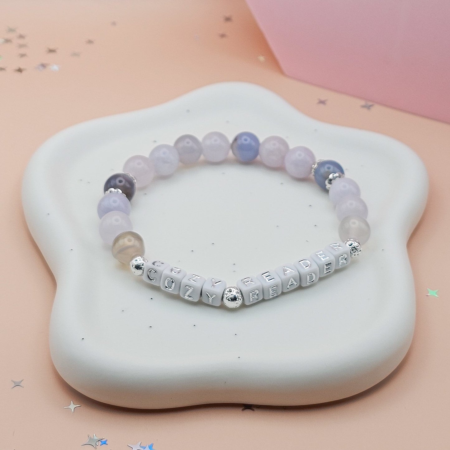 Cozy Reader Gemstone Bracelet – Aquamarine & Blue Agate