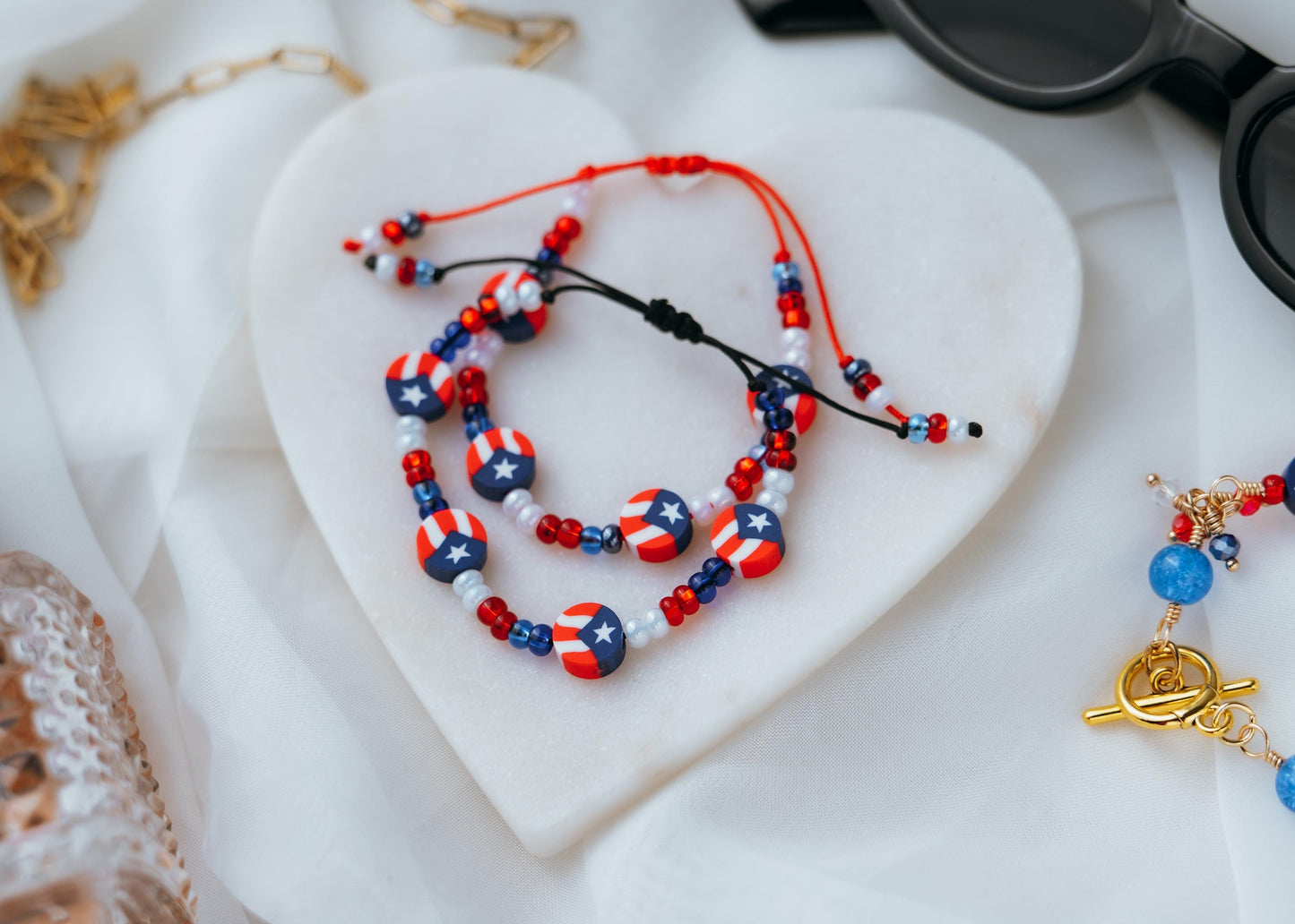 Puerto Rican Seed Bead Bracelets – Handmade Adjustable Jewelry | Boricua Pride Gift | Lightweight Friendship Bracelet for Women, Men & Teens