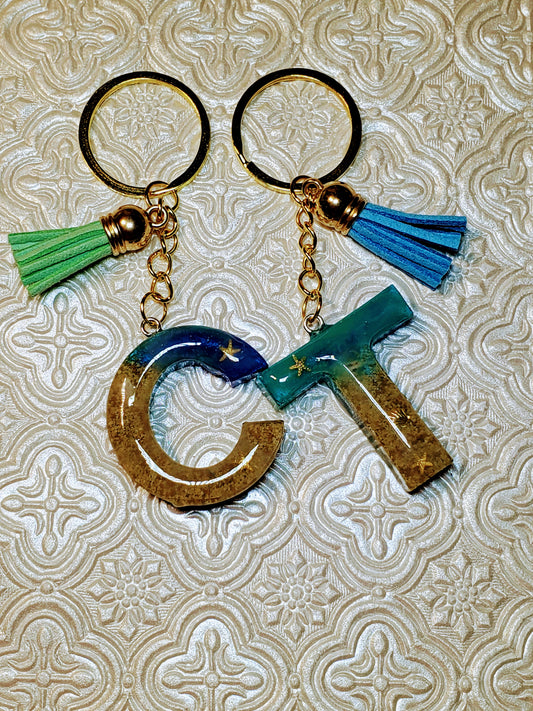 Beach Letter Keychain