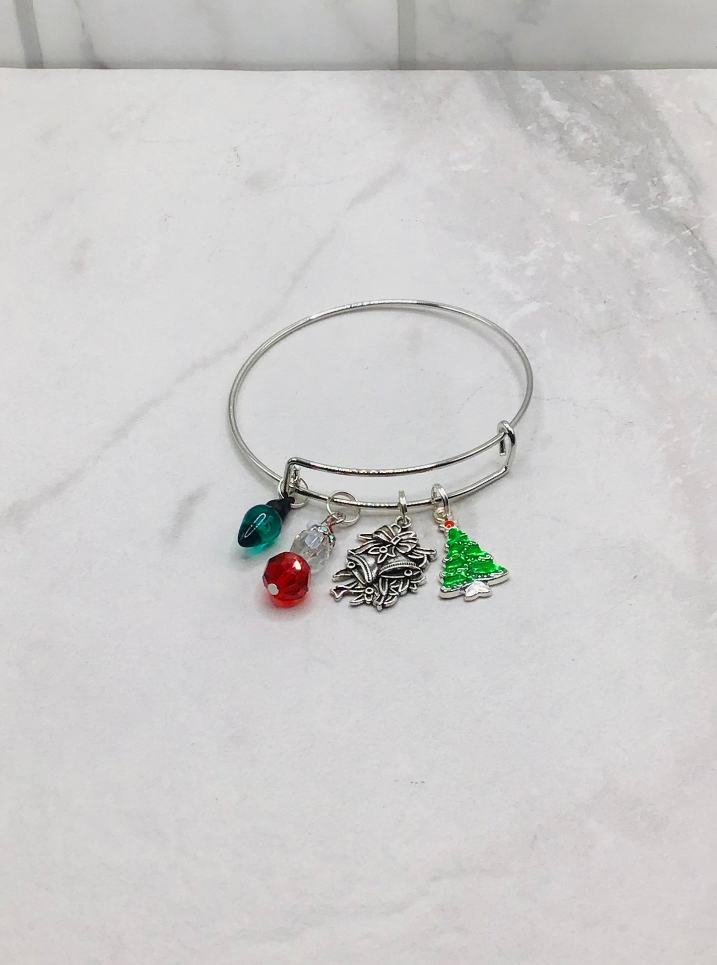 Santa Bangle - Silver Charm Bangle- Braceliss