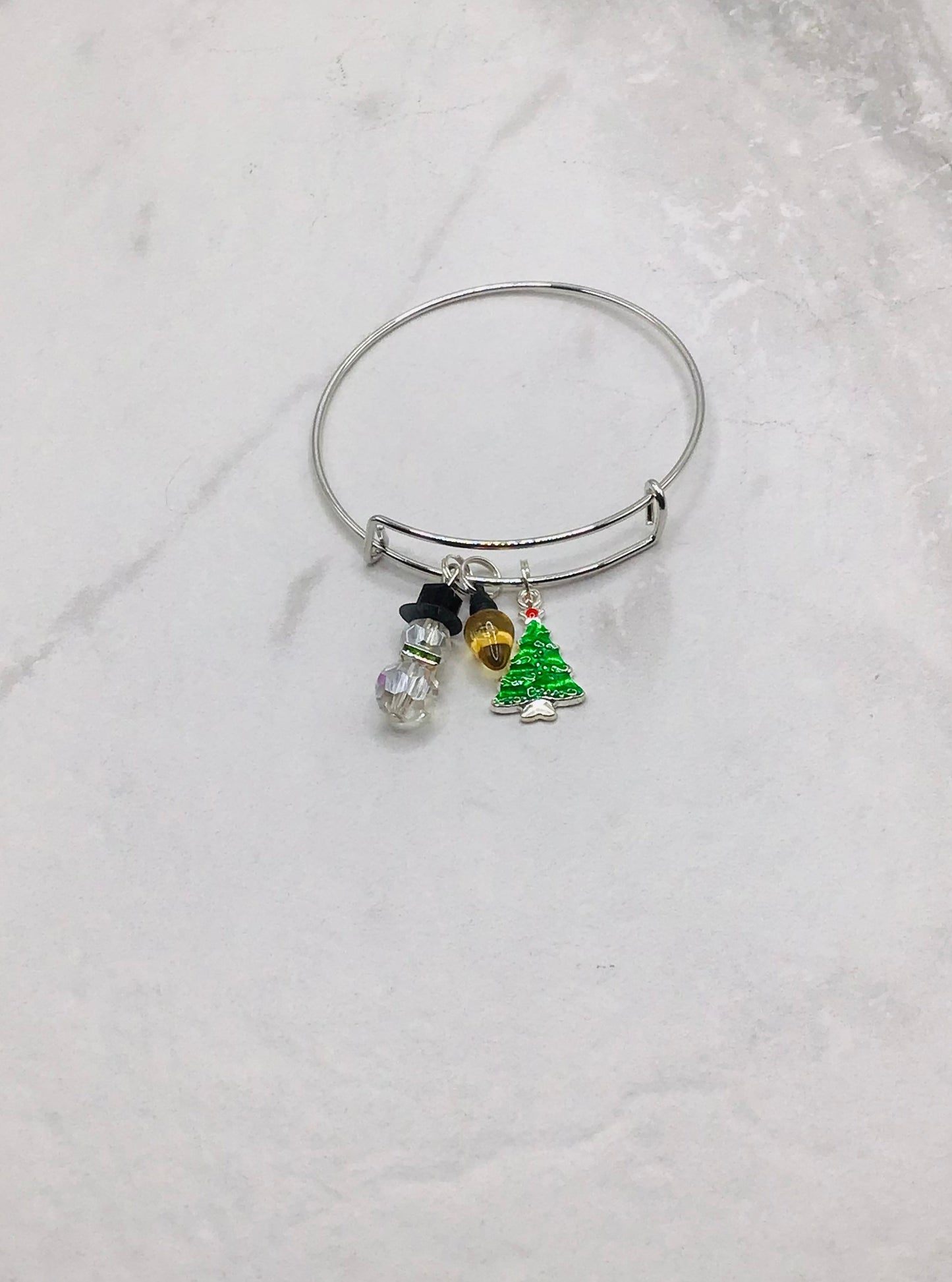 Snowman Bangle - Silver Bangle - Braceliss