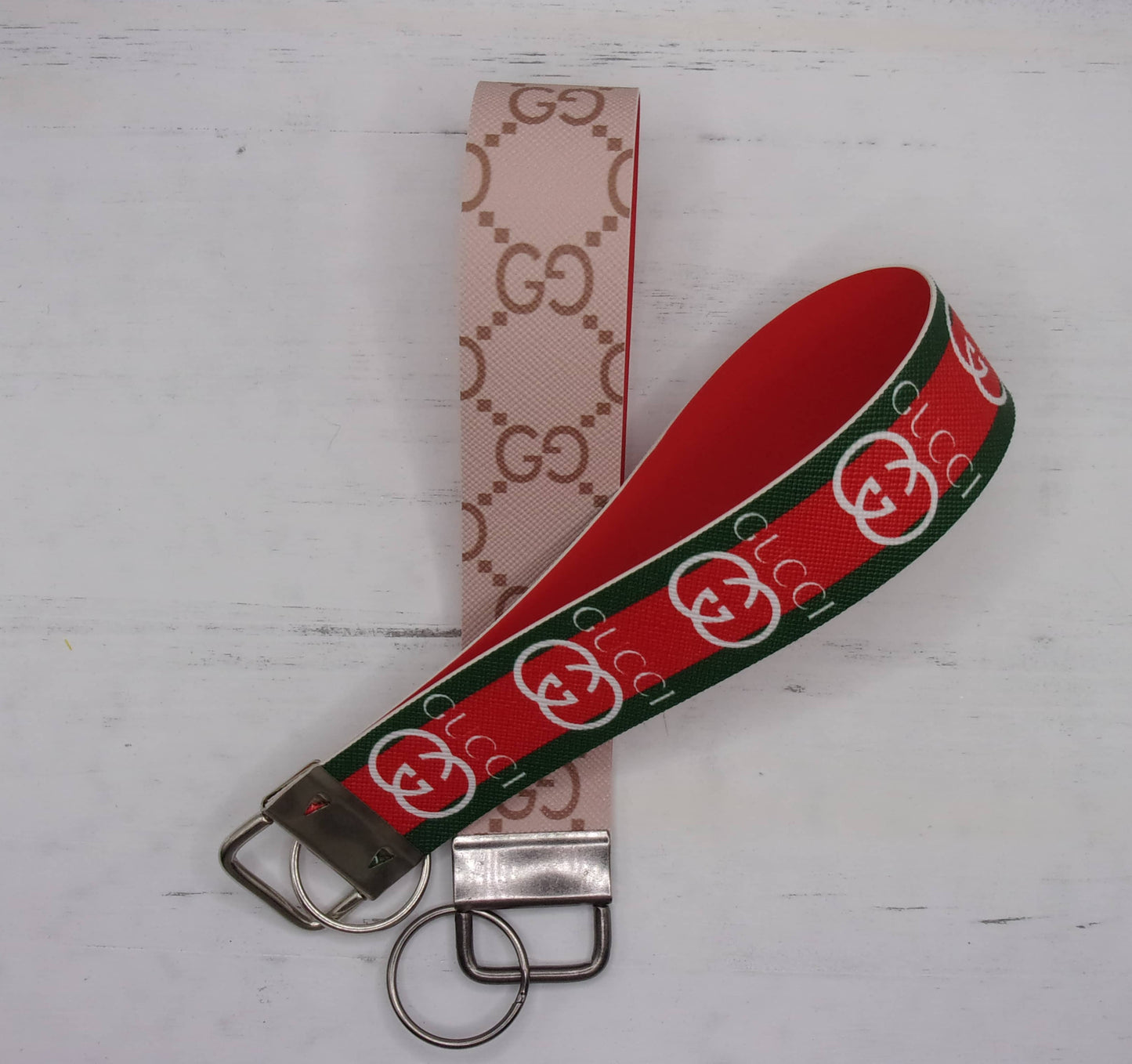 Double G faux leather keyfob wristlet