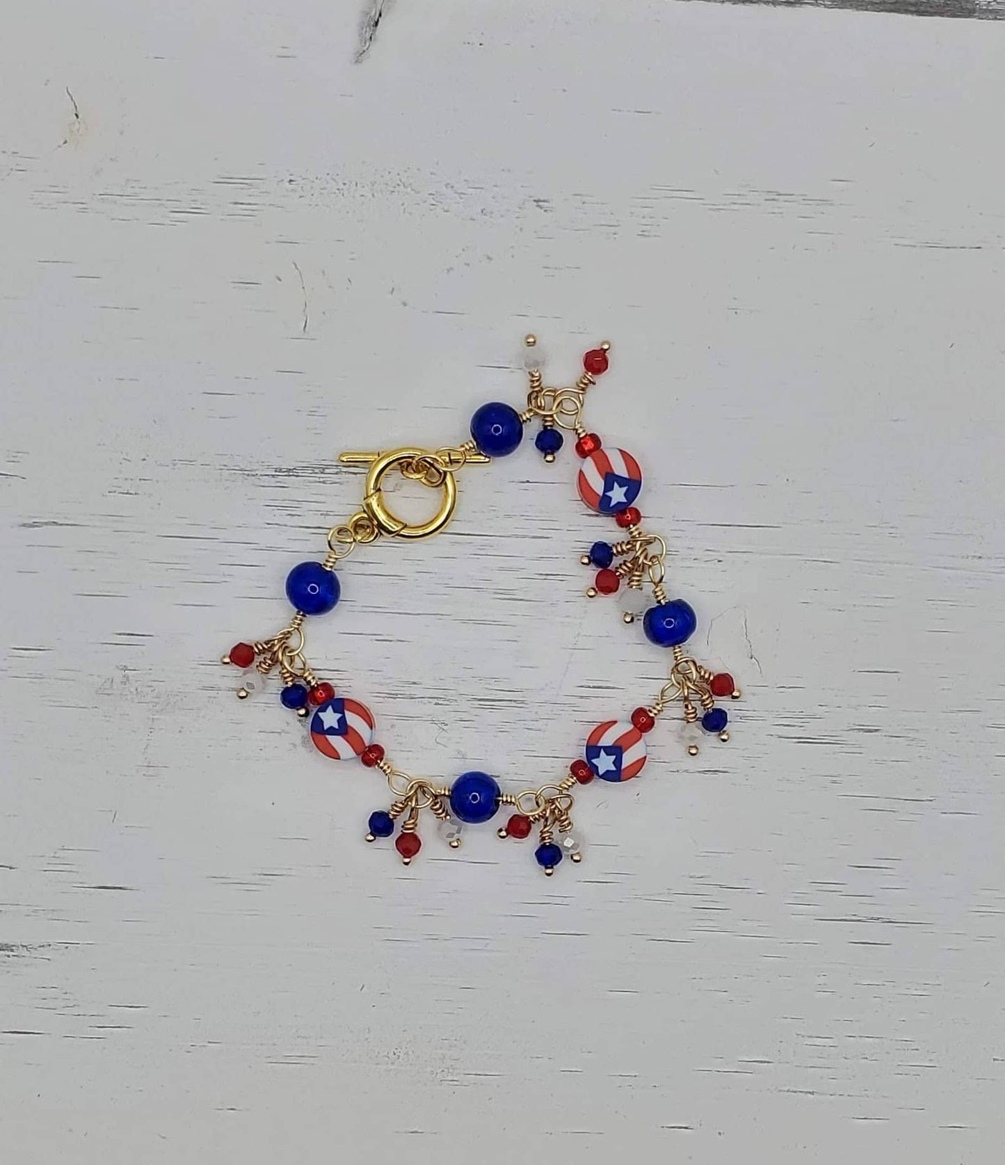 Gold Puerto Rico Bracelet with dangles