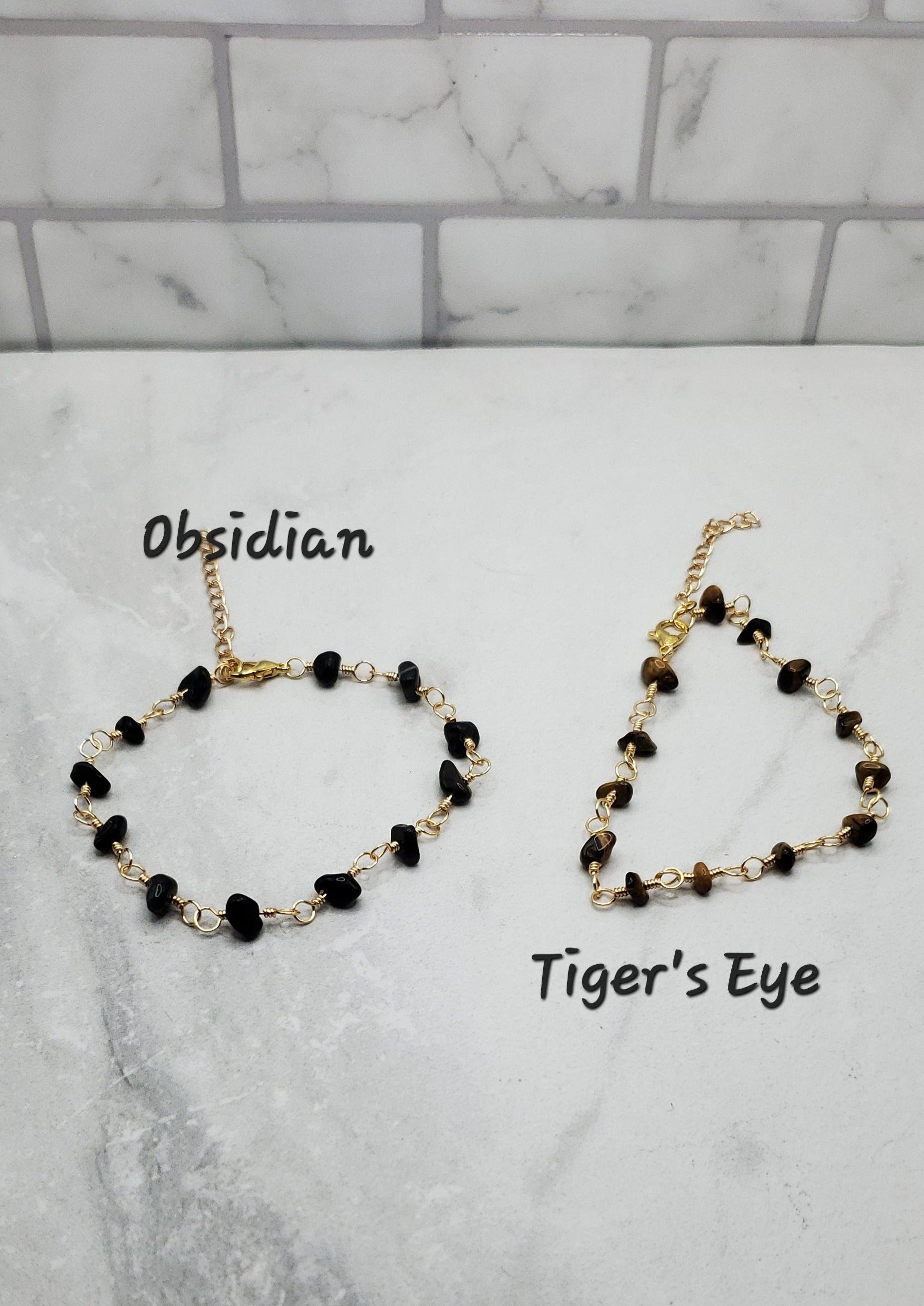Crystal Chip Anklets. Dainty Gold Anklets for Women. braceliss