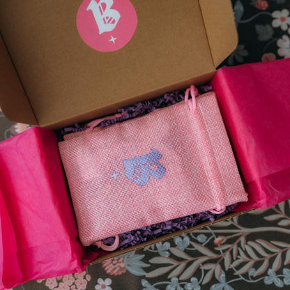 Braceliss Pink Burlap Bag Perfect for Gift Giving