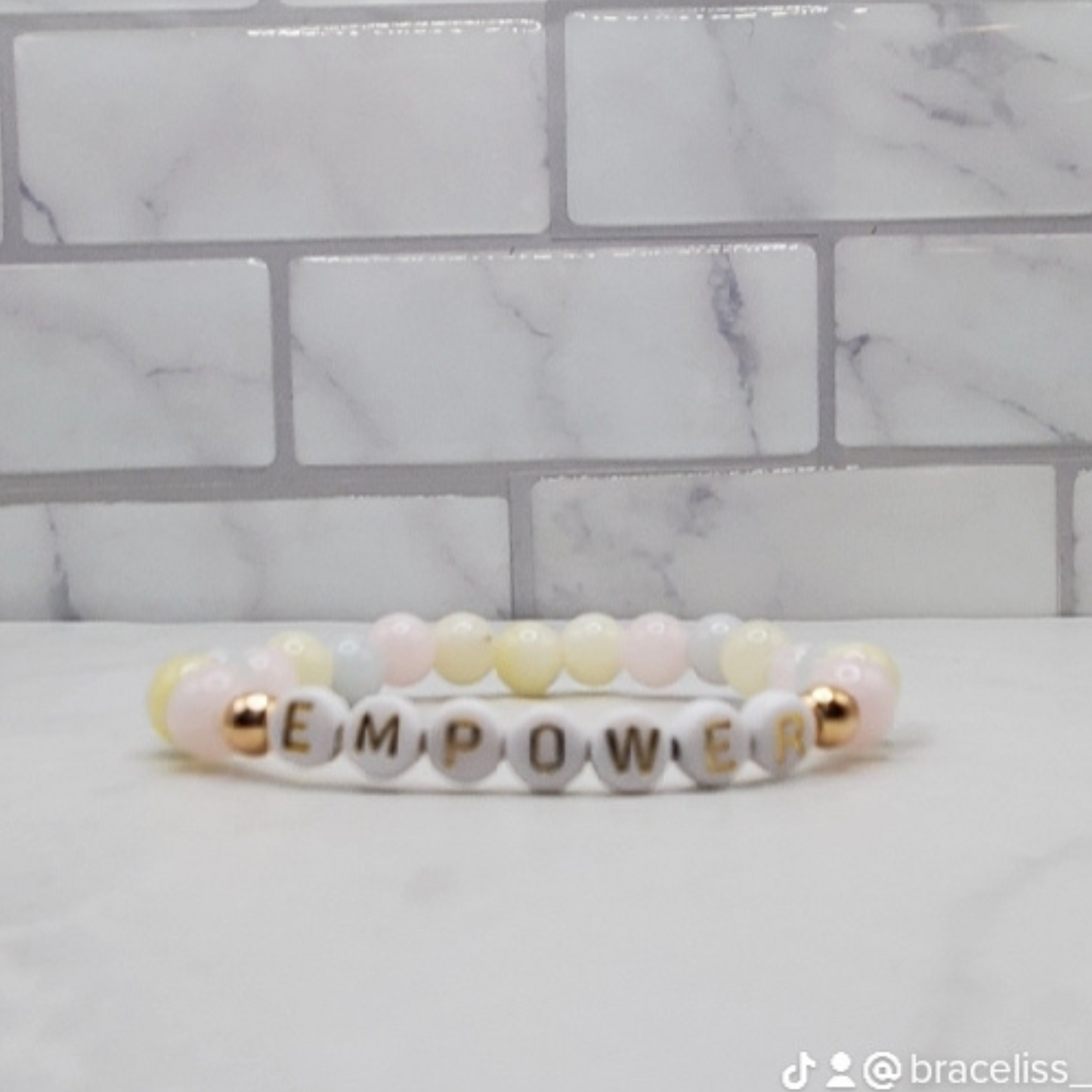 custom word gemstone bracelet | stretch bracelet | braceliss