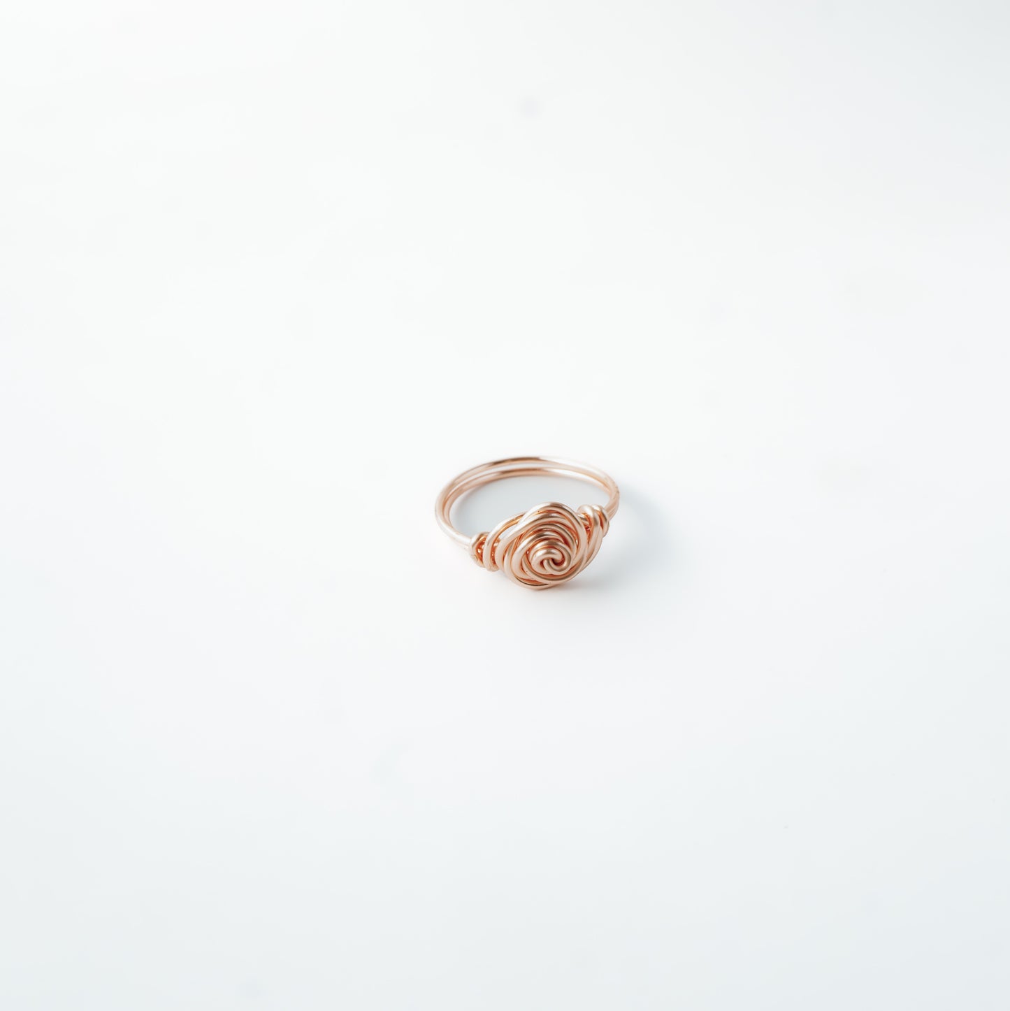 Pink Rose Ring | Dainty Wire-wrapped Rose Gold Ring