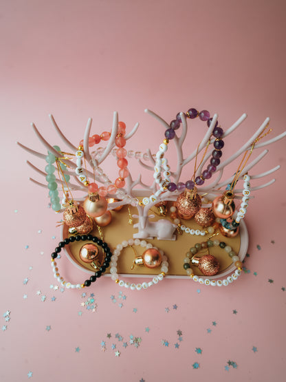 Custom Word Gemstone Bracelet |Rose Quartz, Amethyst, Apatite, Obsidian, Green Aventurine, Garden Quartz, Clear Quartz, Cherry Quartz, Topaz