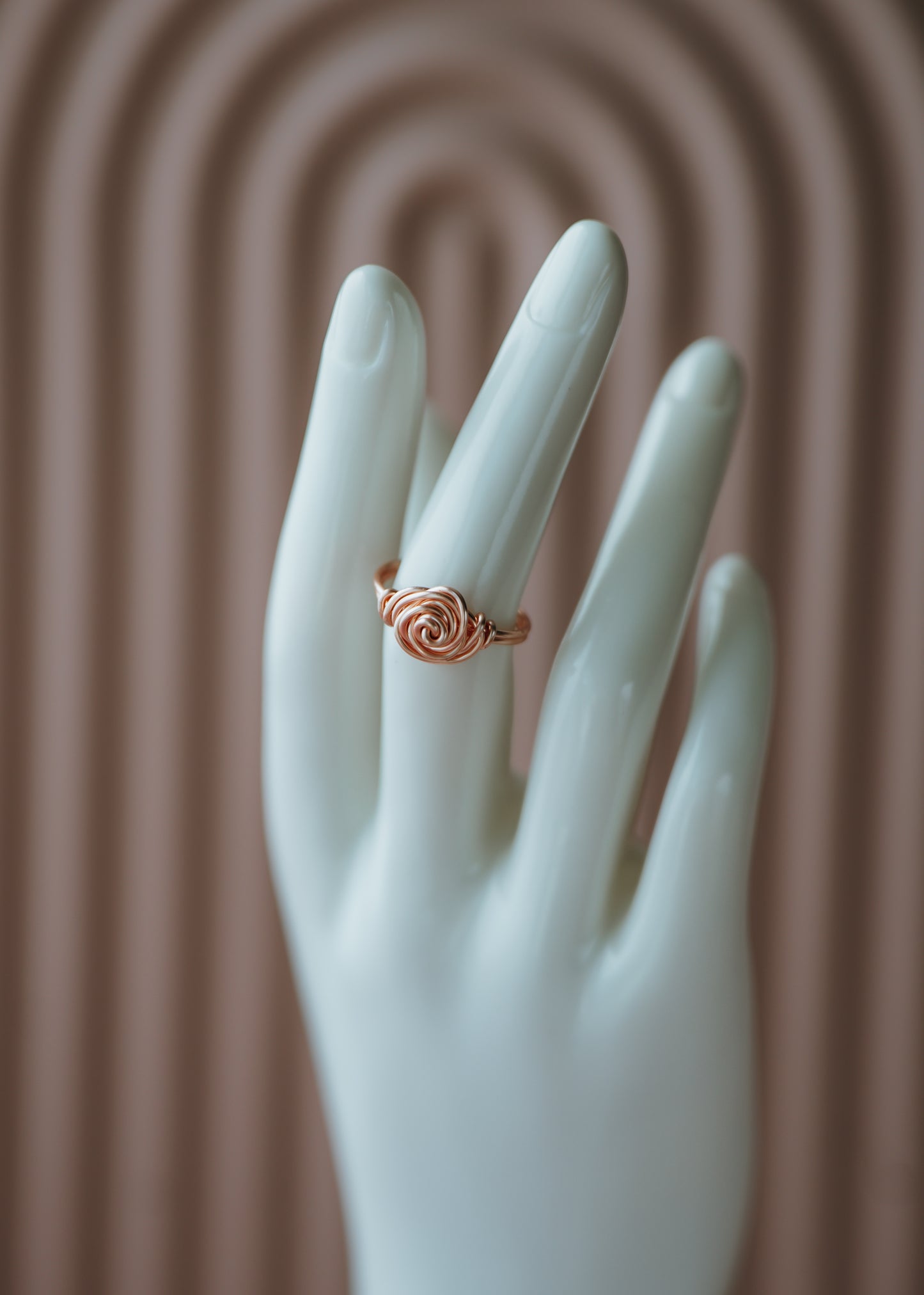 Pink Rose Ring | Dainty Wire-wrapped Rose Gold Ring