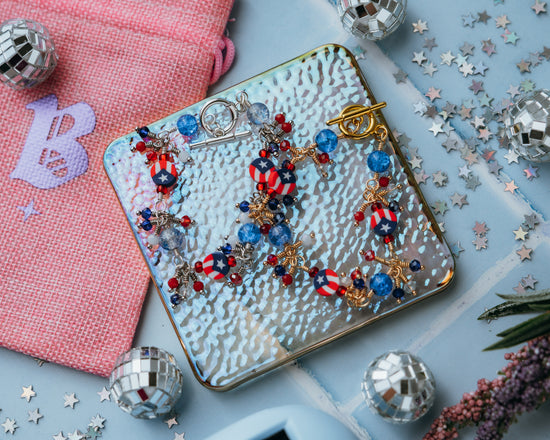 Wire-wrapped Puerto Rican Flag Beaded Bracelets | Braceliss