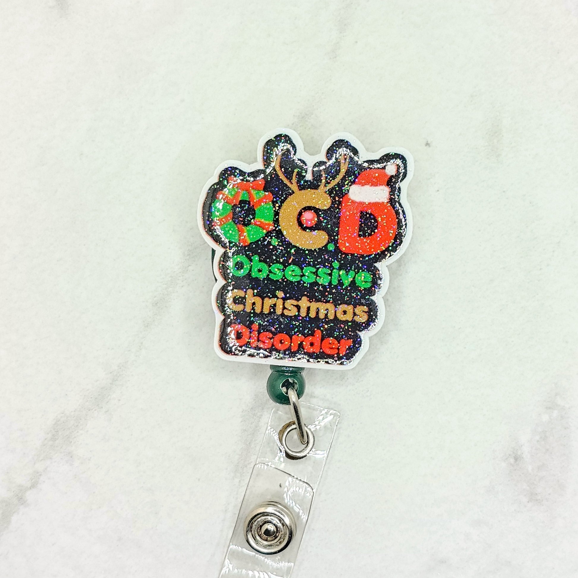 O.C.D. Christmas Badge Reel | Funny Badge Reels for Nurses | Braceliss