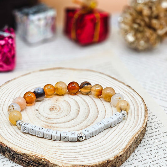 Bookish Girlie Gemstone Bracelet – Topaz, Flower Agate & Flower Quartz