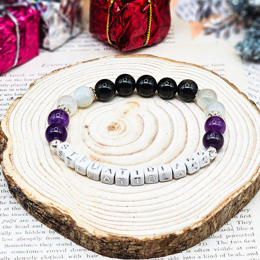 STFUATTDLAGG Gemstone Bracelet – Amethyst, Obsidian & Moonstone
