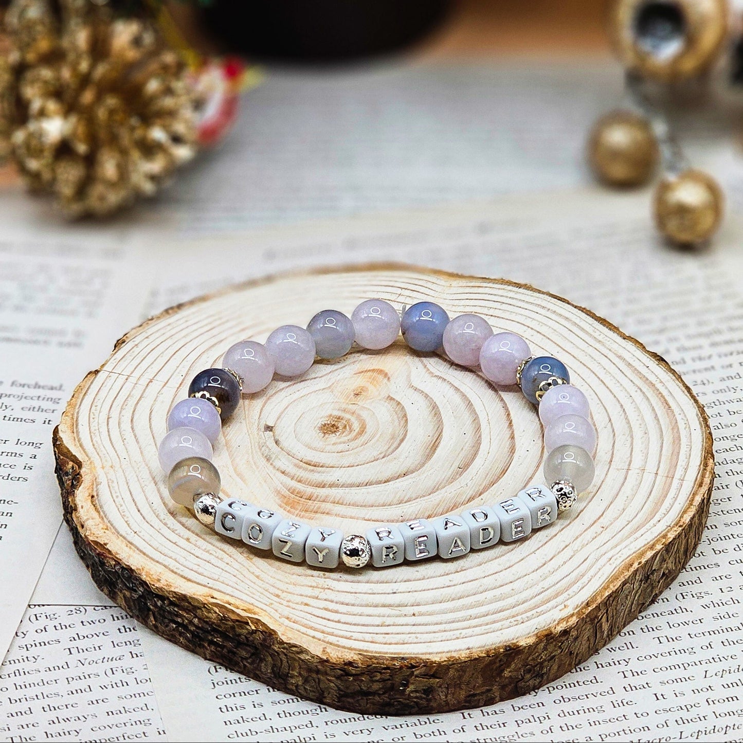 Cozy Reader Gemstone Bracelet – Aquamarine & Blue Agate