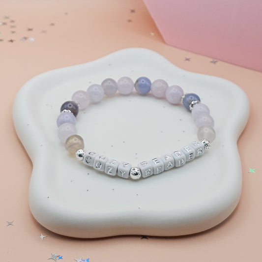 Cozy Reader Gemstone Bracelet – Aquamarine & Blue Agate
