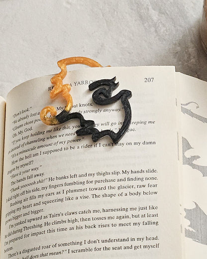 Fantasy Collection Dragon Bookmark Resin Paperclip Design Mythical Creature Reading Accessory Handmade Book Marker Unique Page Holder Perfect Book Lover Present Fantasy Reader Gift Black Gold | Braceliss