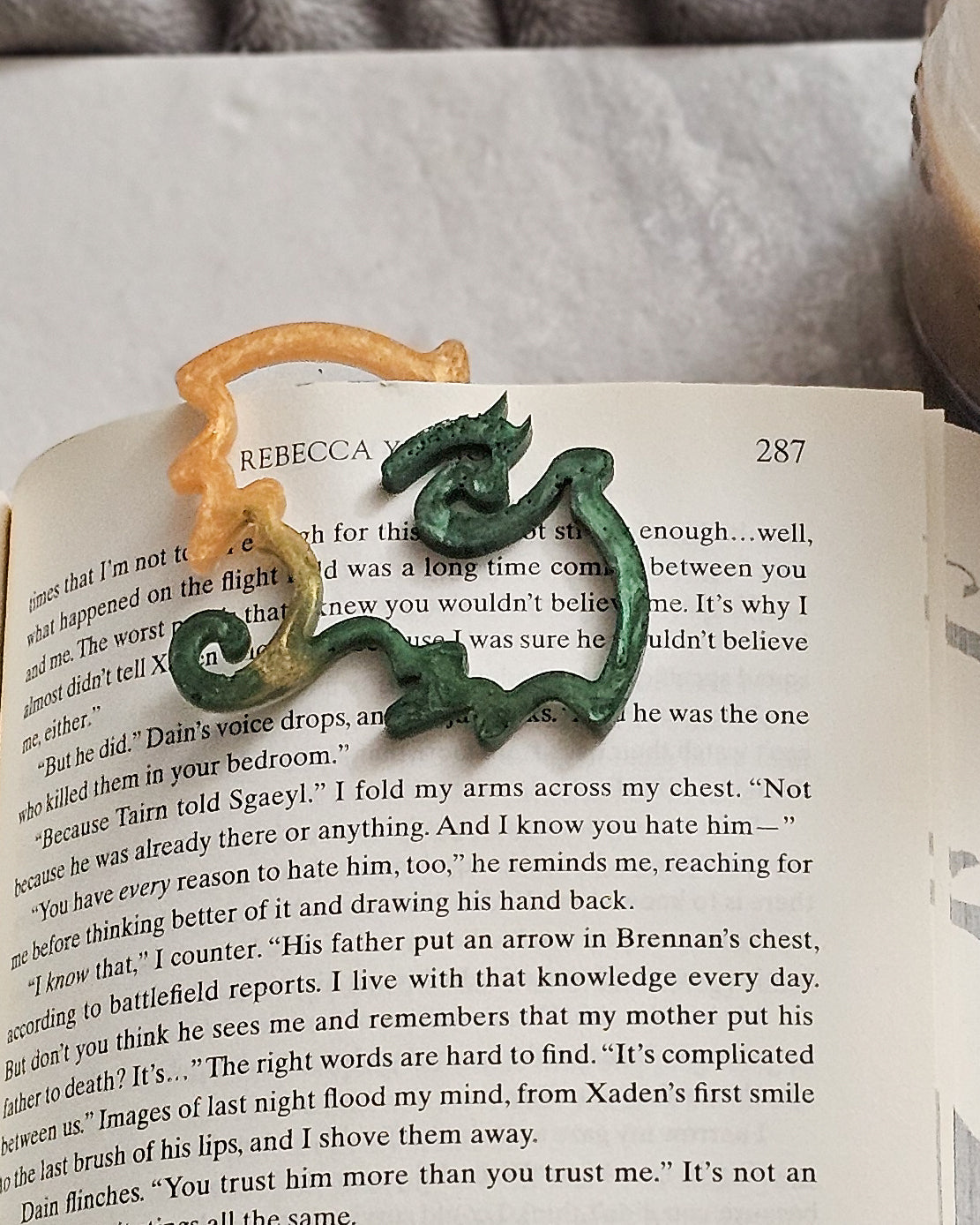 Resin Crafted Dragon Bookmark Paperclip Style Fantasy Book Marker Handmade Reading Accessory Unique Page Holder Book Lover Gift Perfect Fantasy Reader Present Mythical Creature Collection Piece  Green Gold | Braceliss
