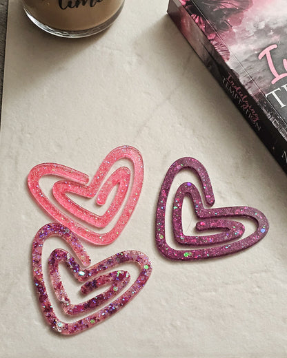 (PRE-ORDER) Heart Paperclip Bookmark | Handmade Resin Bookish Gift