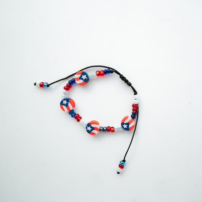 Puerto Rican Seed Bead Bracelets – Handmade Adjustable Jewelry | Boricua Pride Gift | Lightweight Friendship Bracelet for Women, Men & Teens