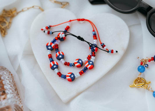 Puerto Rican Seed Bead Bracelets – Handmade Adjustable Jewelry | Boricua Pride Gift | Lightweight Friendship Bracelet for Women, Men & Teens