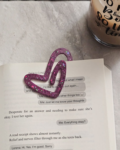 (PRE-ORDER) Heart Paperclip Bookmark | Handmade Resin Bookish Gift