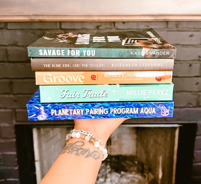 Bookish Babe Gemstone Bracelet – Moonstone, Flower Agate & Garden Quartz