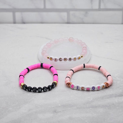 bichota beaded word bracelets | stackable beaded stretch bracelets | braceliss