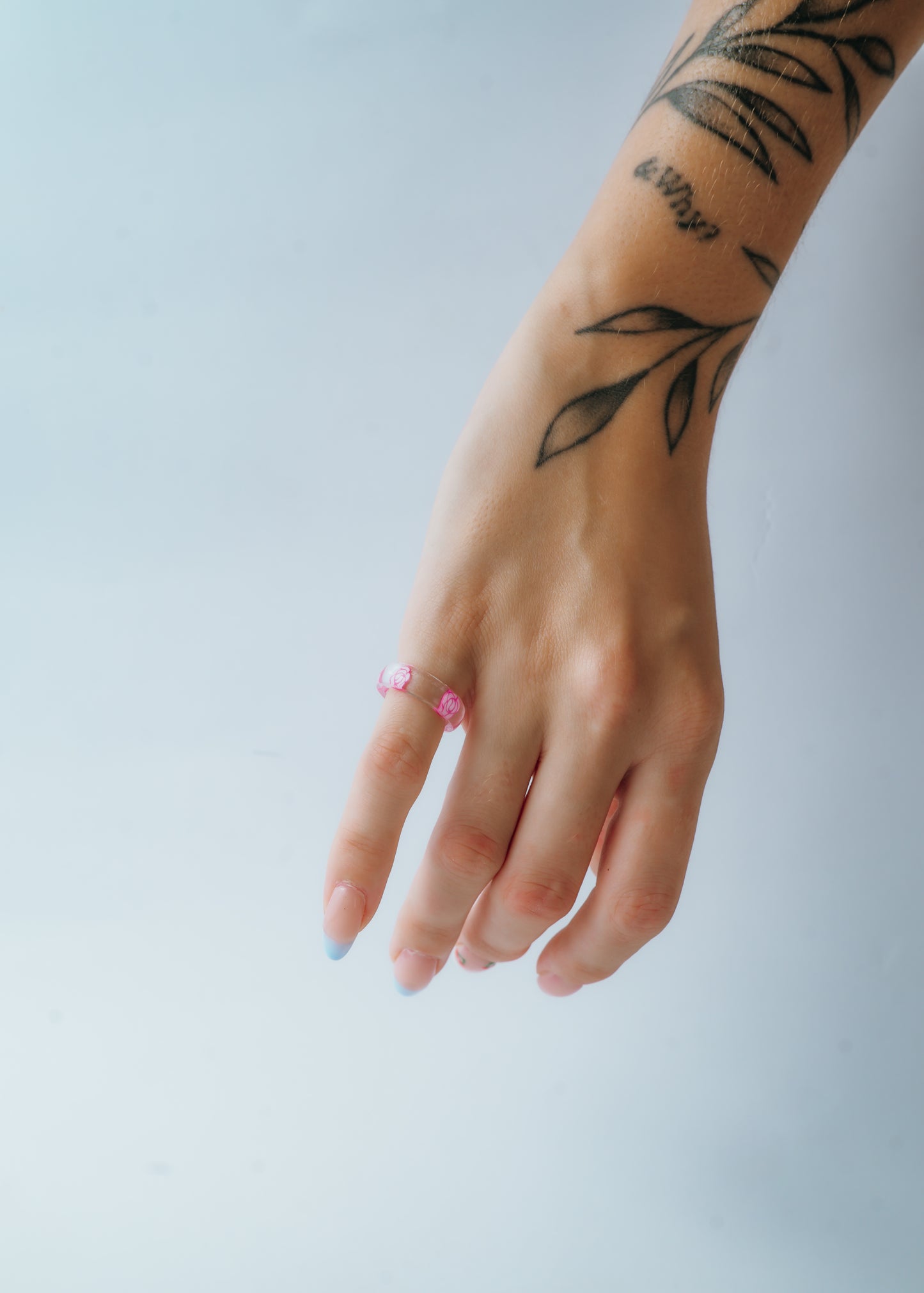 Pink Rose Ring - Flower Resin Rings