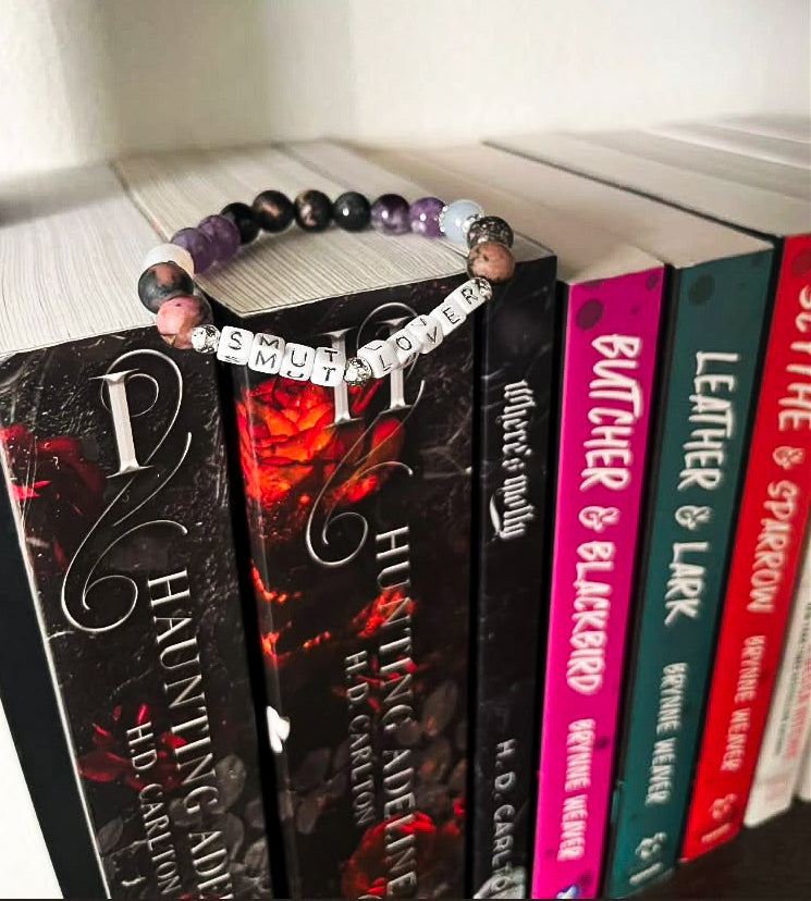 Smut Lover Gemstone Bracelet – Rhodonite, Amethyst, Flower Agate & Silver Obsidian