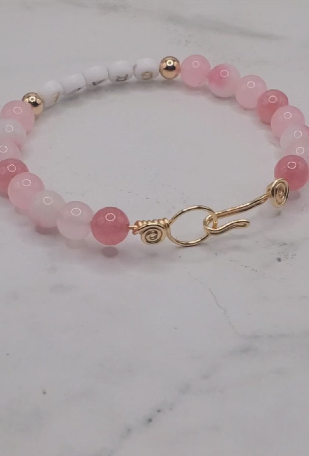 Grace beaded word bracelet | Gemstone bangle bracelet video | Braceliss