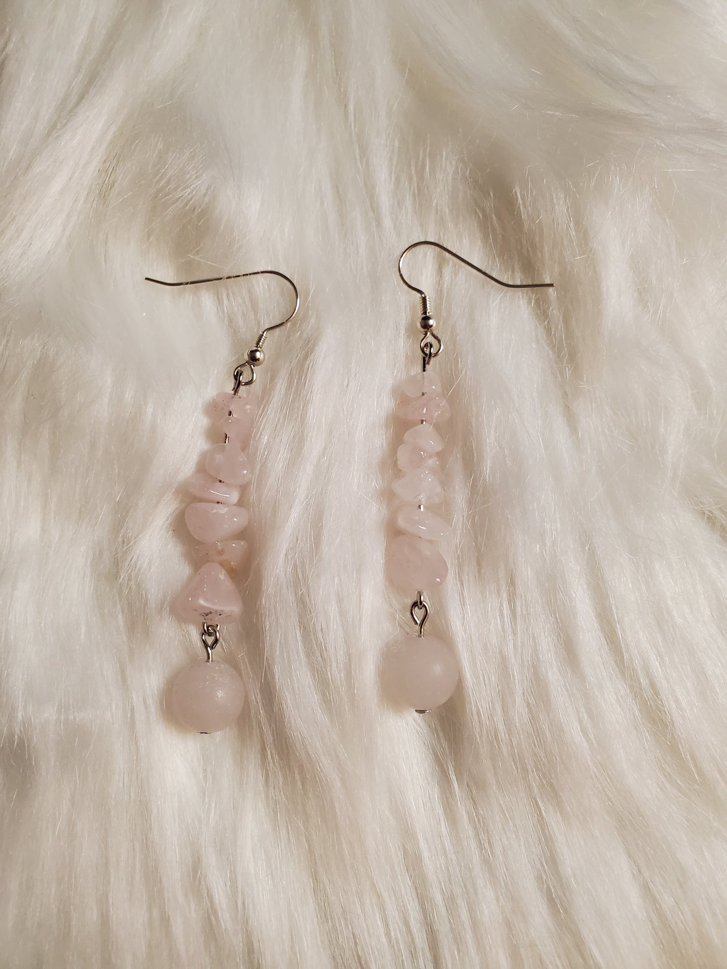 Rose Quartz Dangle Earrings - Braceliss LLC