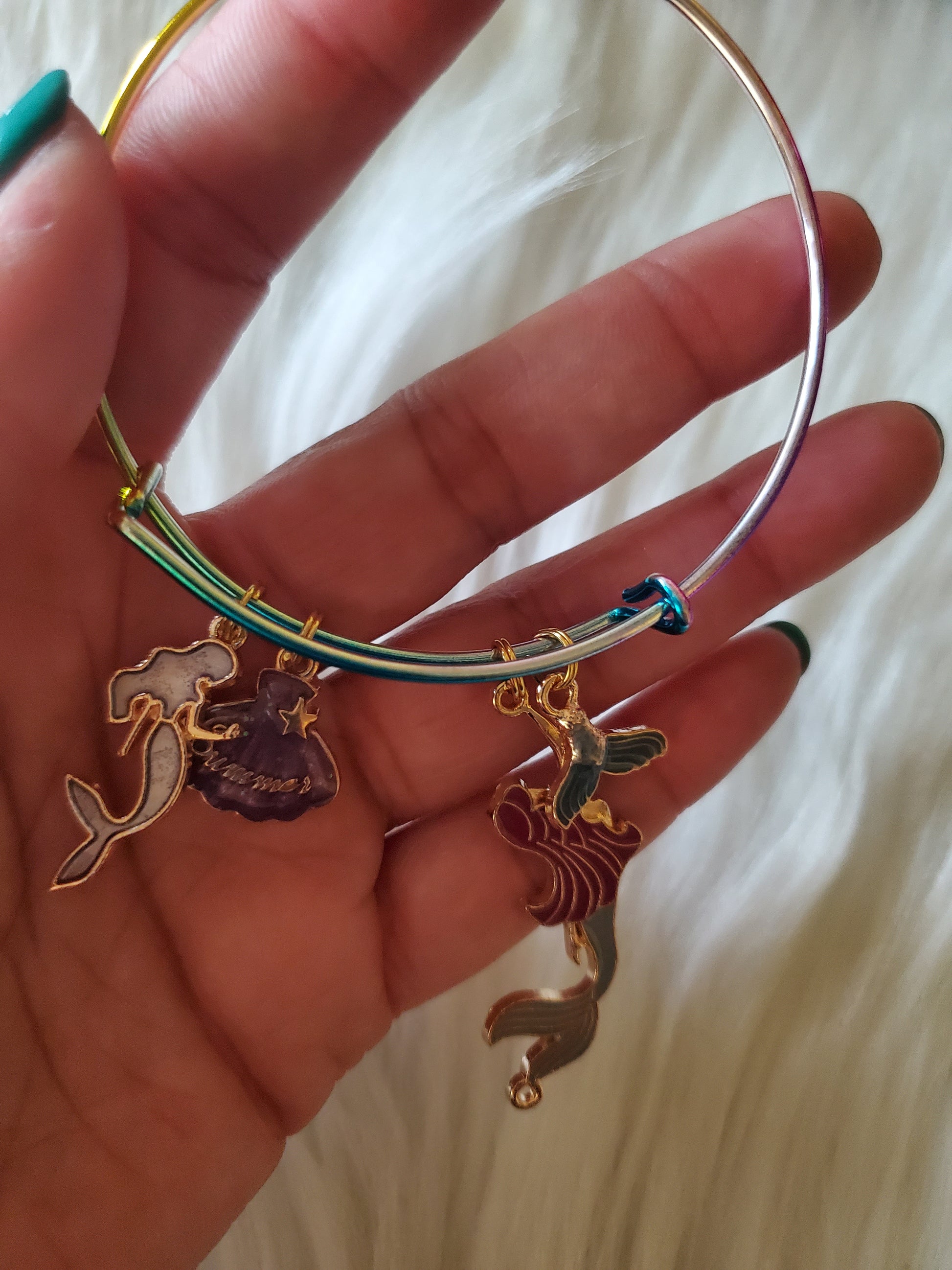 Purple Mermaid Kid's Bangle - Braceliss LLC