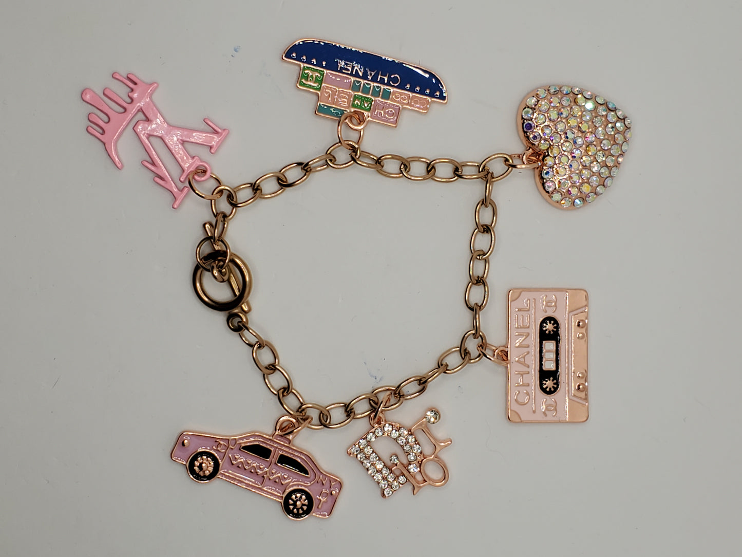 "Pink Passion" Charm Bracelet - Braceliss LLC