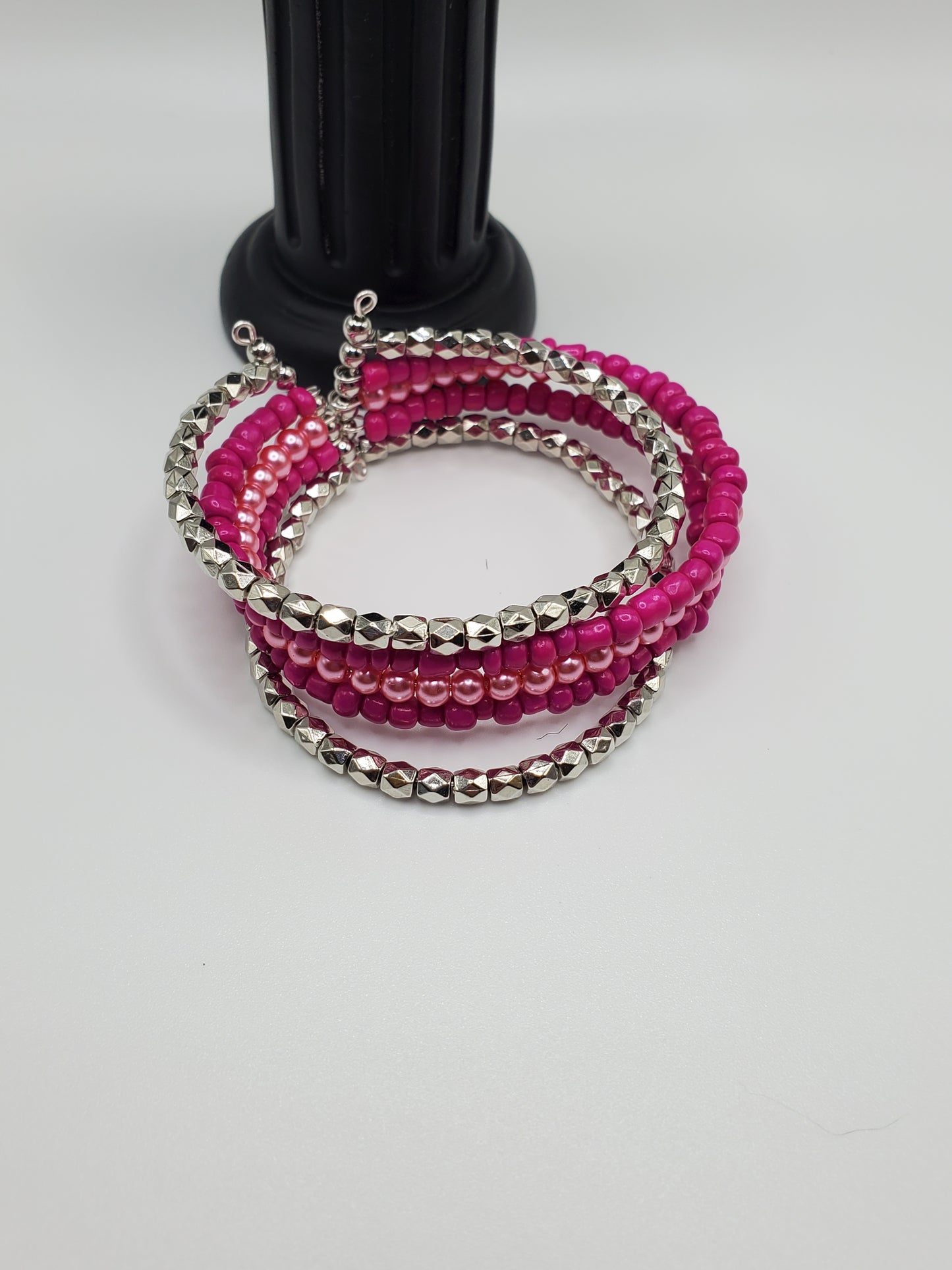 Pink Memory Wire Cuff - Braceliss LLC