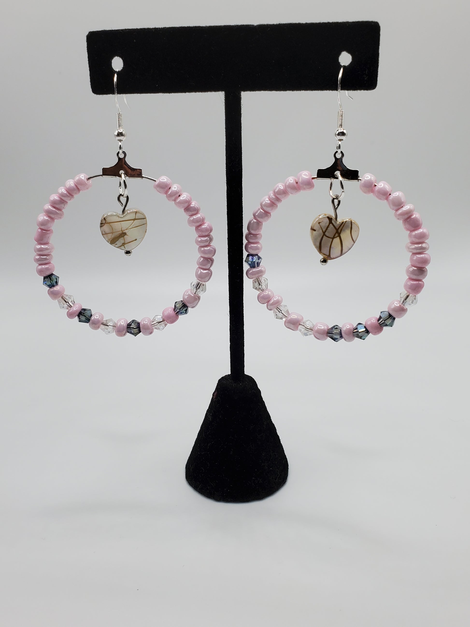 Pink Heart Drop Earrings - Braceliss LLC