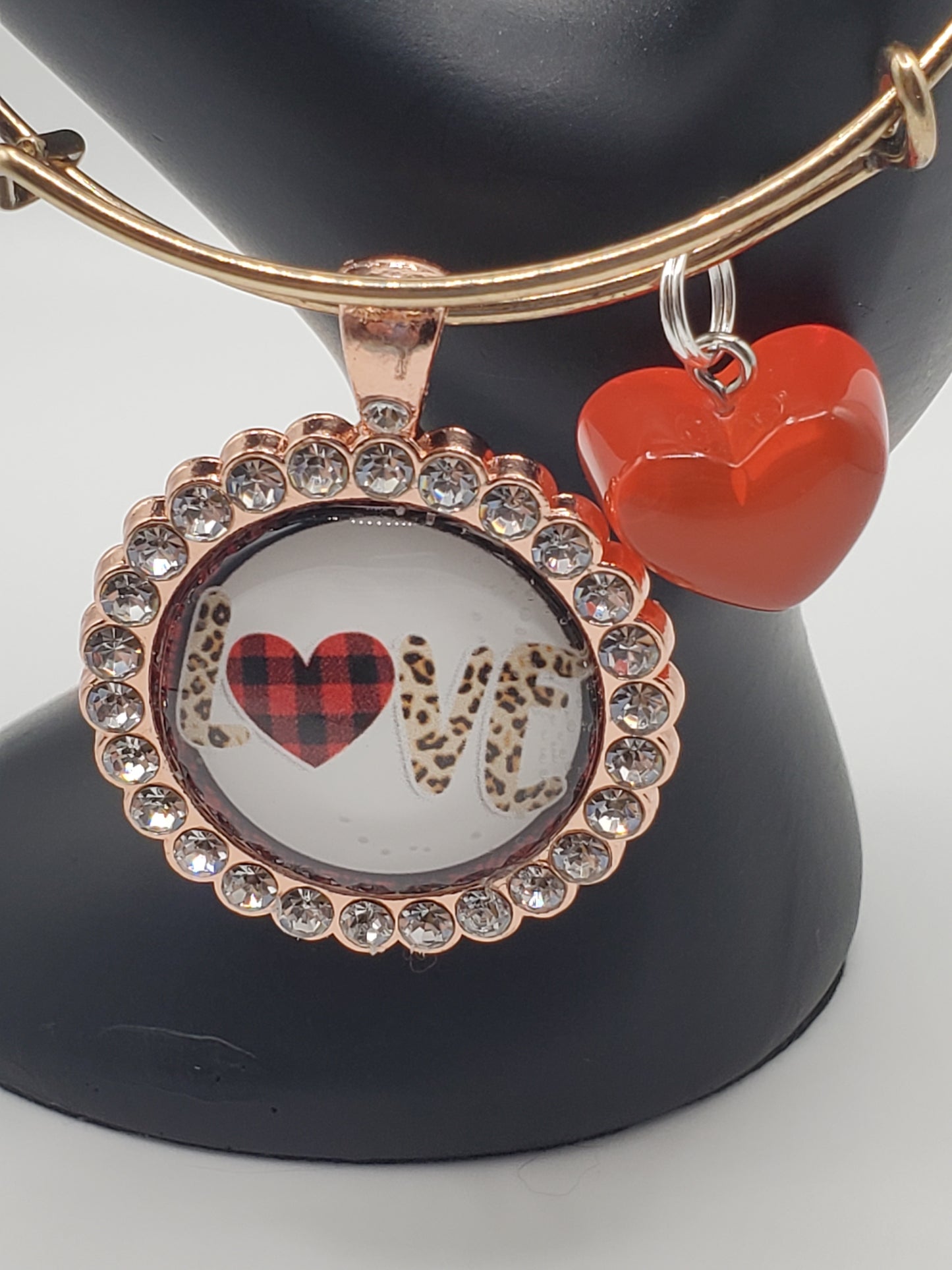 Cheetah Print Love Bangle - Braceliss LLC