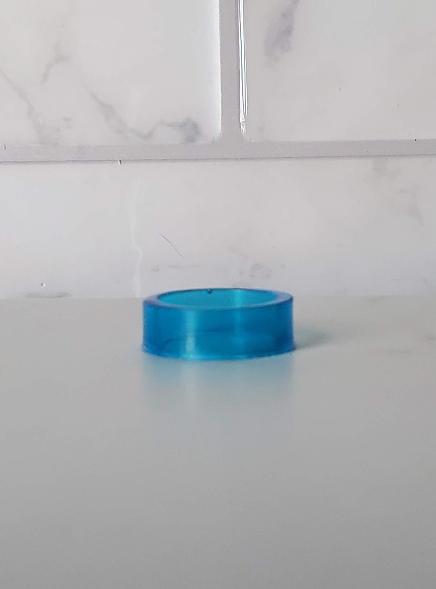 Flat Blue resin ring