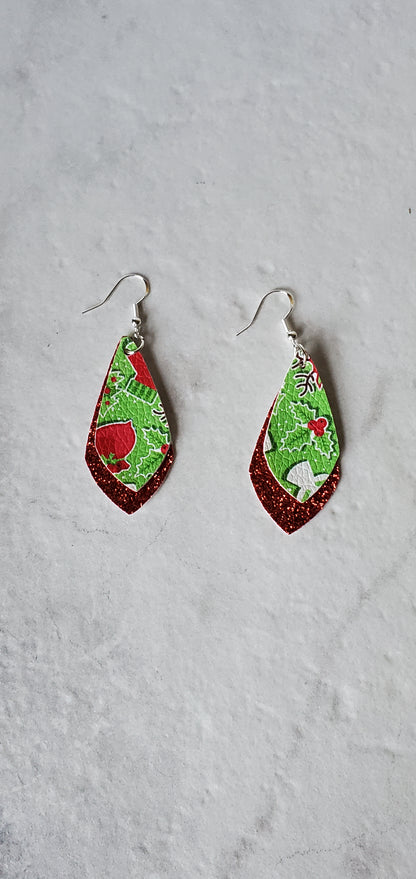Green Holiday Themed Earrings