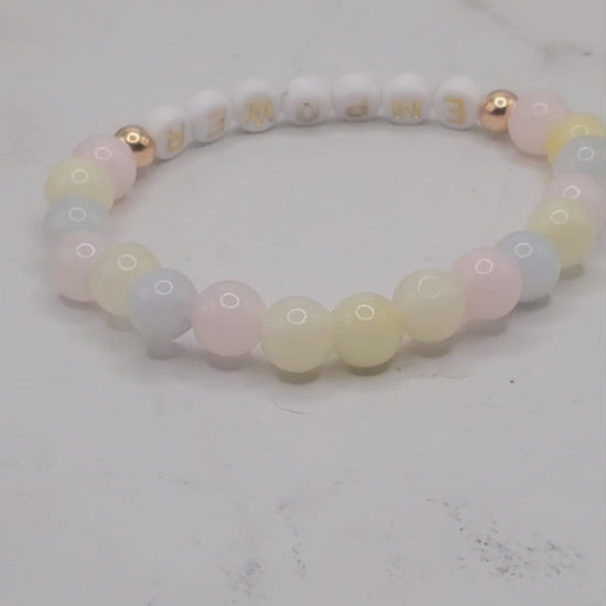 Empower beaded word bracelet | inspirational stretch bracelet video | Braceliss