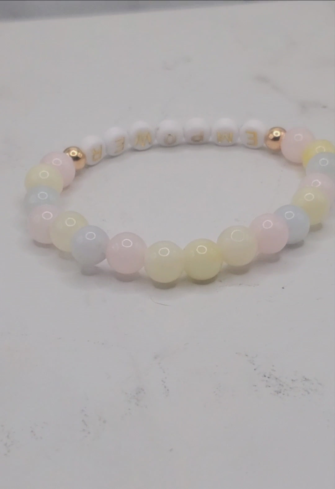 Empower beaded word bracelet | inspirational stretch bracelet video | Braceliss