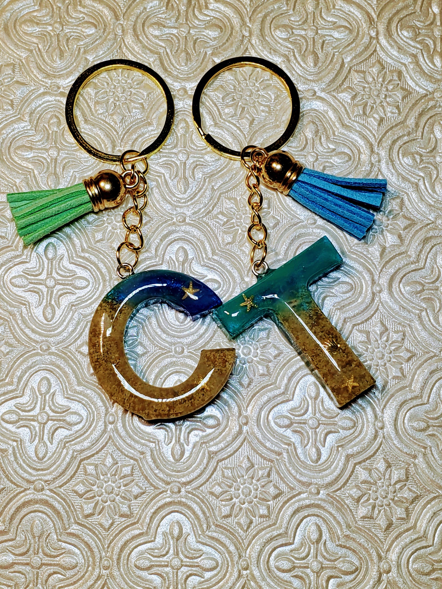 Beach Letter Keychain