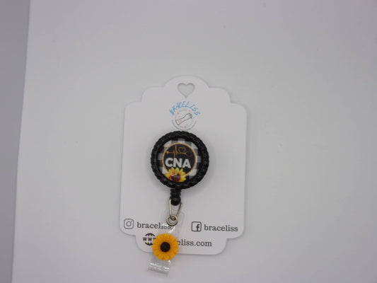 Buffalo Plaid "CNA" Sunflower Badge