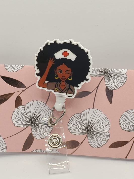 Afro Nurse Badge - Braceliss LLC